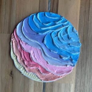 Textured Colorful Swirl Art Piece 6.5”